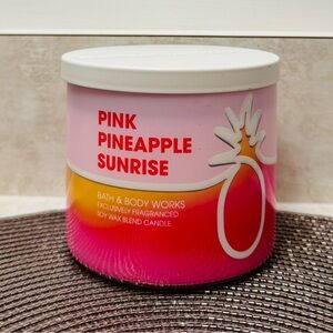 NWT BBW Pink Pineapple Sunrise 3-Wick Candle bath and body works